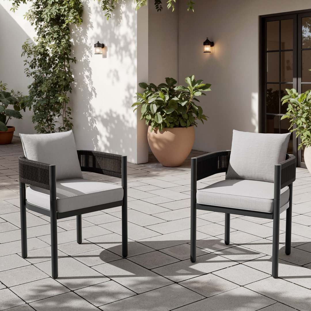 Outdoor Dining Chair With Cushions Set Of 2